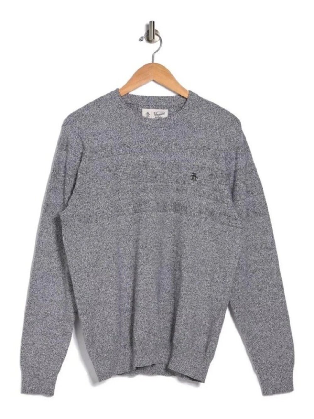 Original Penguin Men's Heather Gray Crewneck Sweater